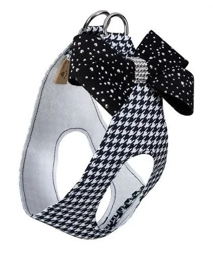 Susan Lanci Black and White Houndstooth with Silver Stardust Nouveau Bow Step in Harness - Image 2