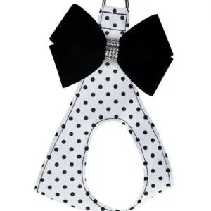 Susan Lanci Black and White Polka Dot Nouveau Bow Step in Harness