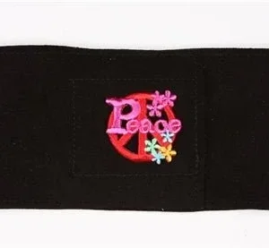 Susan Lanci Black- Peace Symbol Wizzers Bellyband in Black