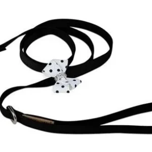 Susan Lanci Black & White Polka Dot Nouveau Bow Leash