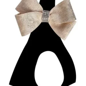 Susan Lanci Black with Champagne Glitzerati Nouveau Bow Step in Harness
