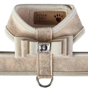 Susan Lanci Champa Glitzerati Really Big Bow Tinkie Harness with Champagne Trim