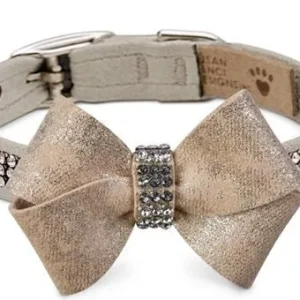 Susan Lanci Champagne Glitzerati Nouveau Bow 3 Row Giltmore Collar