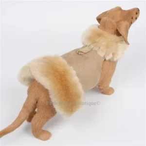 Susan Lanci Champagne Plain Fox Faux Fur Coat