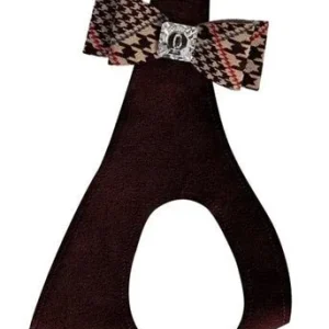 Susan Lanci Chocolate Glen Houndstooth Big Bow with Chocolate Step In Harness