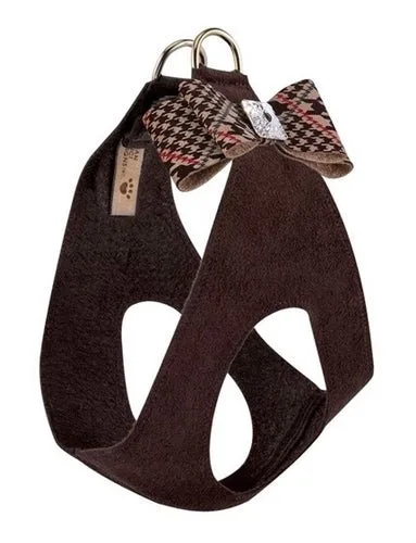 Susan Lanci Chocolate Glen Houndstooth Big Bow with Chocolate Step In Harness - Image 2