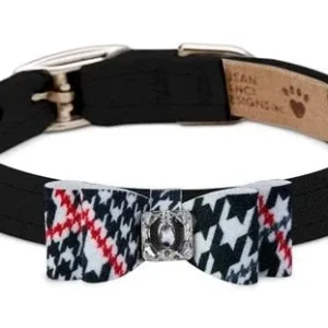Susan Lanci Classic Glen Houndstooth Big Bow Collar