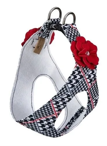 Susan Lanci Classic Glen Houndstooth with Red Pepper Tinkie Flower Step In Harness - Image 2