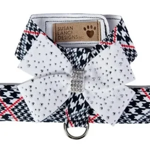 Susan Lanci Classic Glen Houndtooth with Stardust Nouveau Bow Tinkie Harness