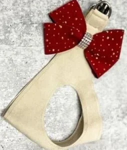 Susan Lanci Doe with Gold Stardust Burgundy Nouveau Bow Step in Harness