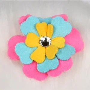 Susan Lanci Fantasy Flower Collection Hair Bow- Perfect Pink-Tiffi Blue-Sunshine