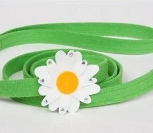 Susan Lanci Large Daisy Collection Ultrasuede Dog Leashes - Many Colors