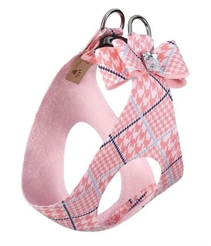 Susan Lanci Peaches N Cream Glen Houndstooth Big Bow Step In Harness - Image 2