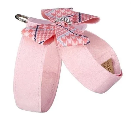Susan Lanci Peaches N Cream Glen Houndstooth Nouveau Bow Puppy Pink Tinkie Harness - Image 2
