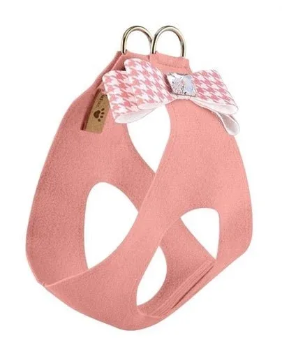 Susan Lanci Peaches N Cream Houndstooth Big Bow Step In Harness - Image 2