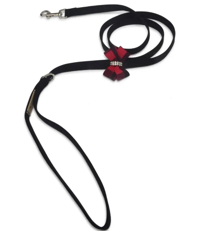 Susan Lanci Red Tinkie Harness with Red Gingham Bow - Image 2