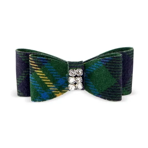 Susan Lanci Scotty Giltmore Hair Bow - Forrest Plaid