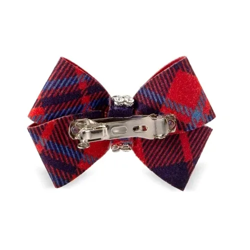 Susan Lanci Scotty Nouveau Hair Bow - Chestnut Plaid - Image 2