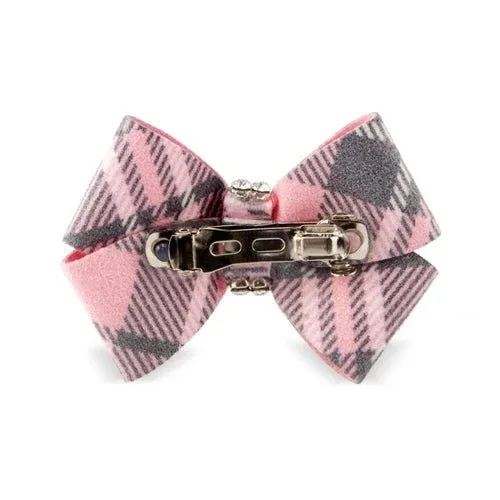Susan Lanci Scotty Nouveau Hair Bow - Puppy Pink Plaid - Image 2