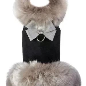 Susan Lanci Soft Silver Fox Coat with Platinum Glitzerati Nouveau Bow