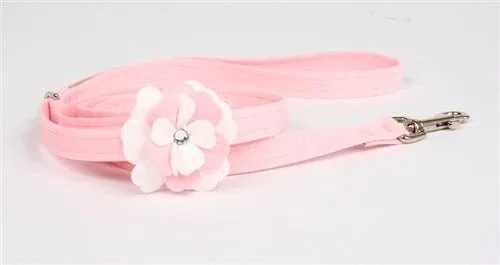 Susan Lanci Special Occasion Collection Ultrasuede Dog Leashes - Platinum or Puppy Pink - Image 2
