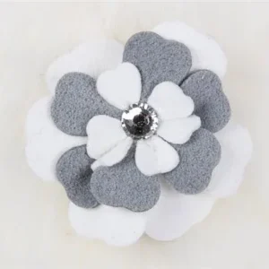 Susan Lanci Special Occasion Hair Bow- Platinum-White