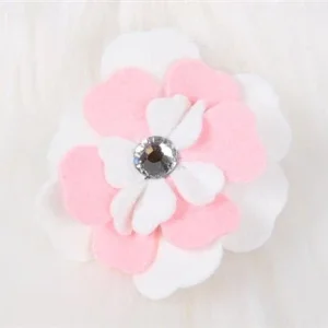 Susan Lanci Special Occasion Hair Bow- Puppy Pink-White