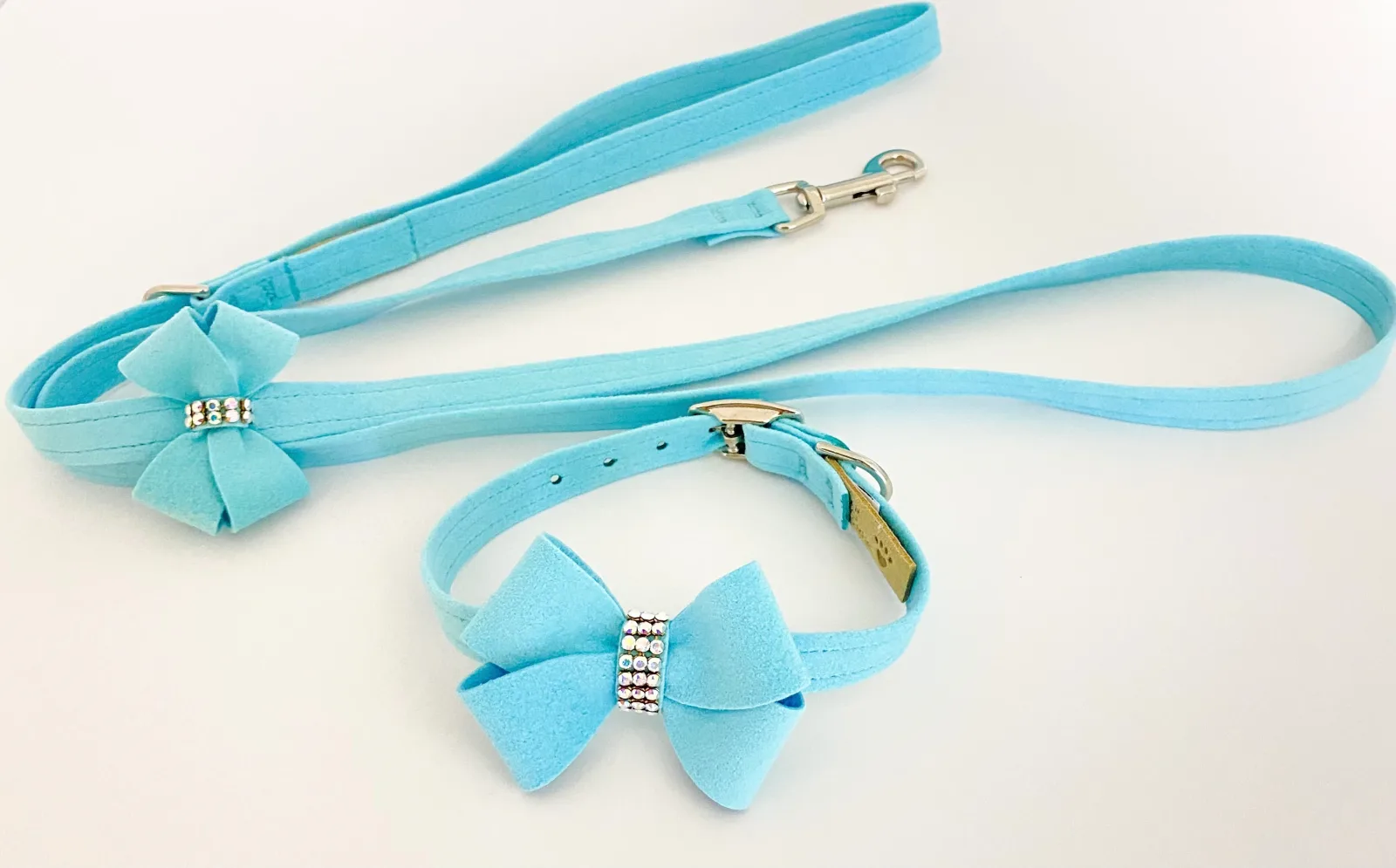 Susan Lanci Tiffi Blue AB Crystal Nouveau Bow Collar