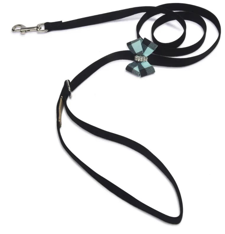 Susan Lanci Tiffi Gingham Nouveau Bow Ultrasuede Collar - Image 2