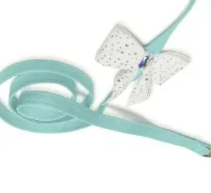 Susan Lanci Tiffi's Gift Ultrasuede Dog Leash with Clear Crystal