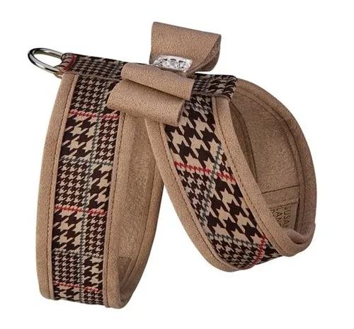 Susan Lanci Two Tone Chocolate Glen Houndtooth Big Bow Tinkie Harness - Image 2