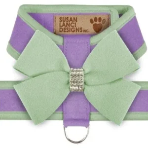 Susan Lanci Two Tone Nouveau Bow Tinkie Harness in French Lavender and Mint