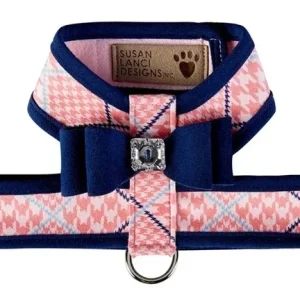 Susan Lanci Two Tone Peaches N Cream Glen Houndstooth Big Bow Harness