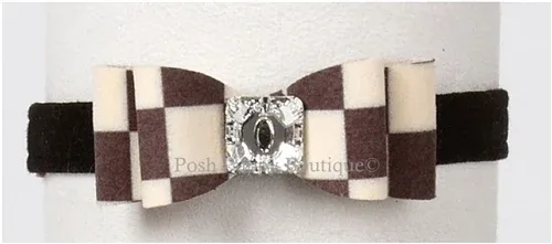 Susan Lanci Windsor Check Big Bow Collar in Many Colors - Image 2