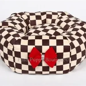 Susan Lanci Windsor Check Collection Bed - Red Nouveau Bow