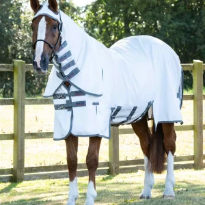 Sweet Itch Buster Fly Rug with Belly Flap White