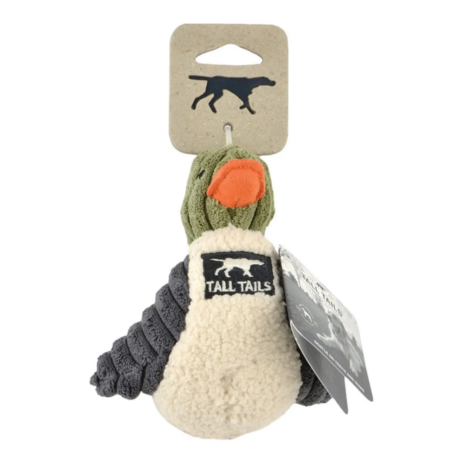Tall Tails Dog Plush Squeaker Duck Sage, 5 in