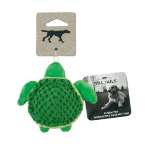 Tall Tails Dog Plush Squeaker Turtle, 4 in