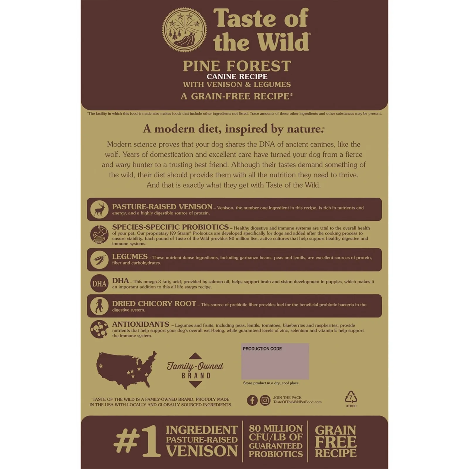 Taste Of The Wild Grain Free Recipe Pine Forest Recipe Dry Dog Food - Image 2