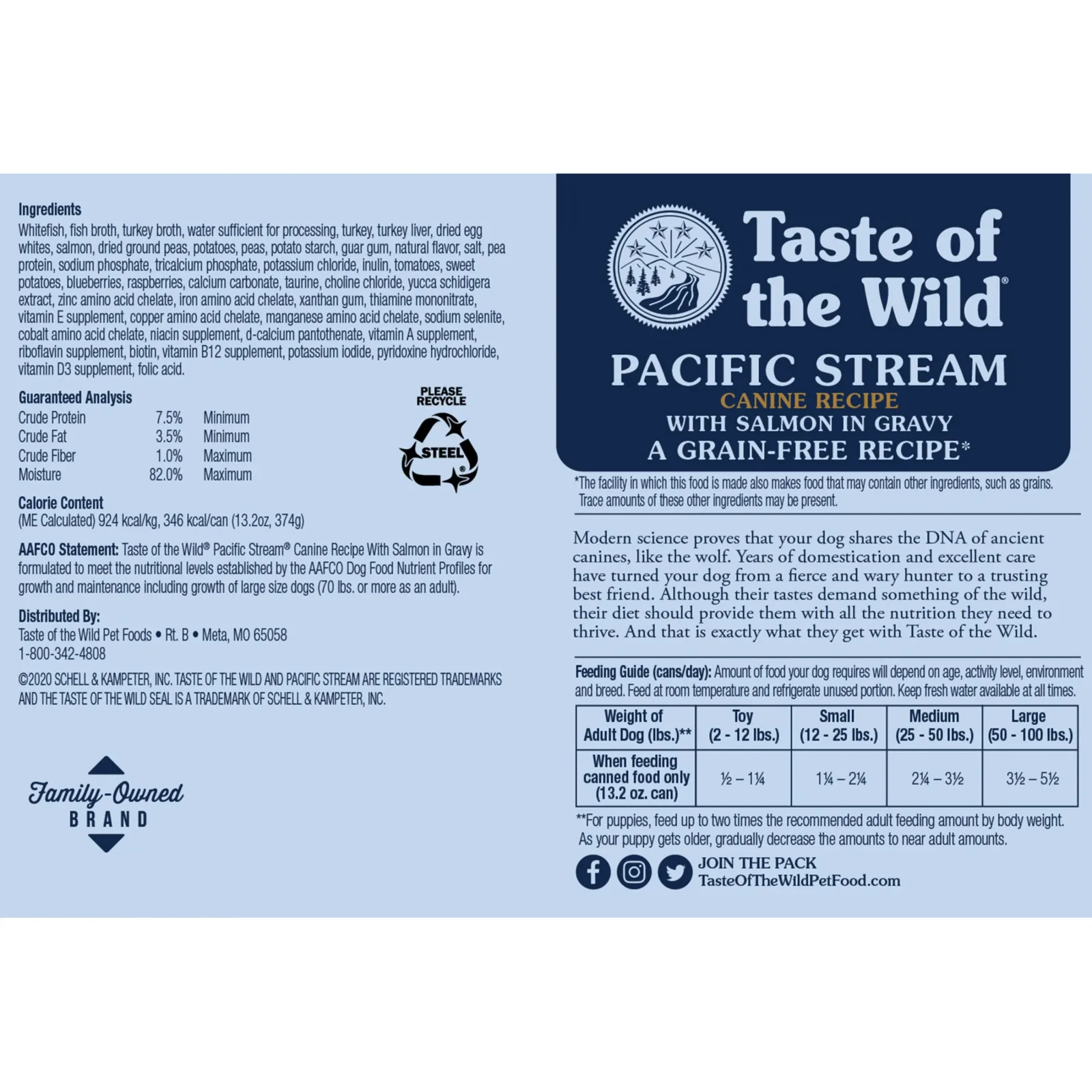 Taste Of The Wild Pacific Stream Canned Dog Food - Image 2