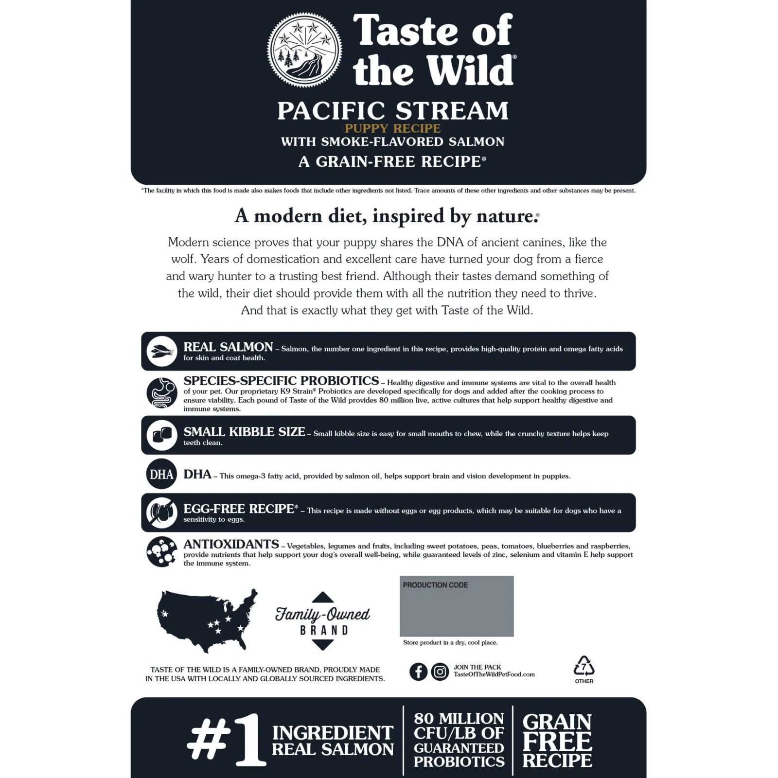 Taste Of The Wild Pacific Stream Smoke-Flavored Salmon Puppy Dry Food - Image 2
