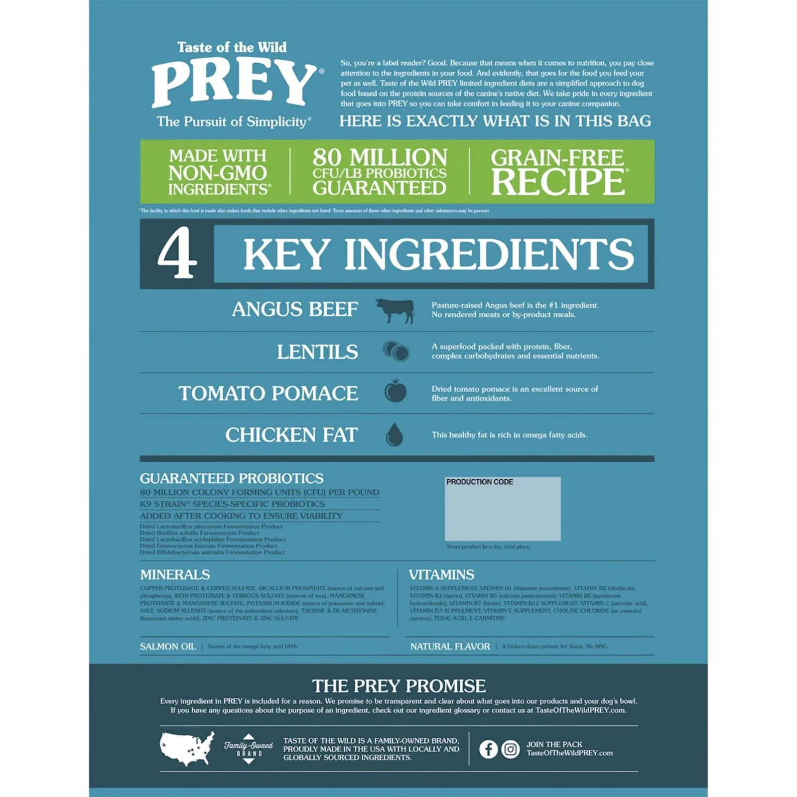 Taste of the Wild PREY Angus Beef Recipe Dry Dog Food - Image 2