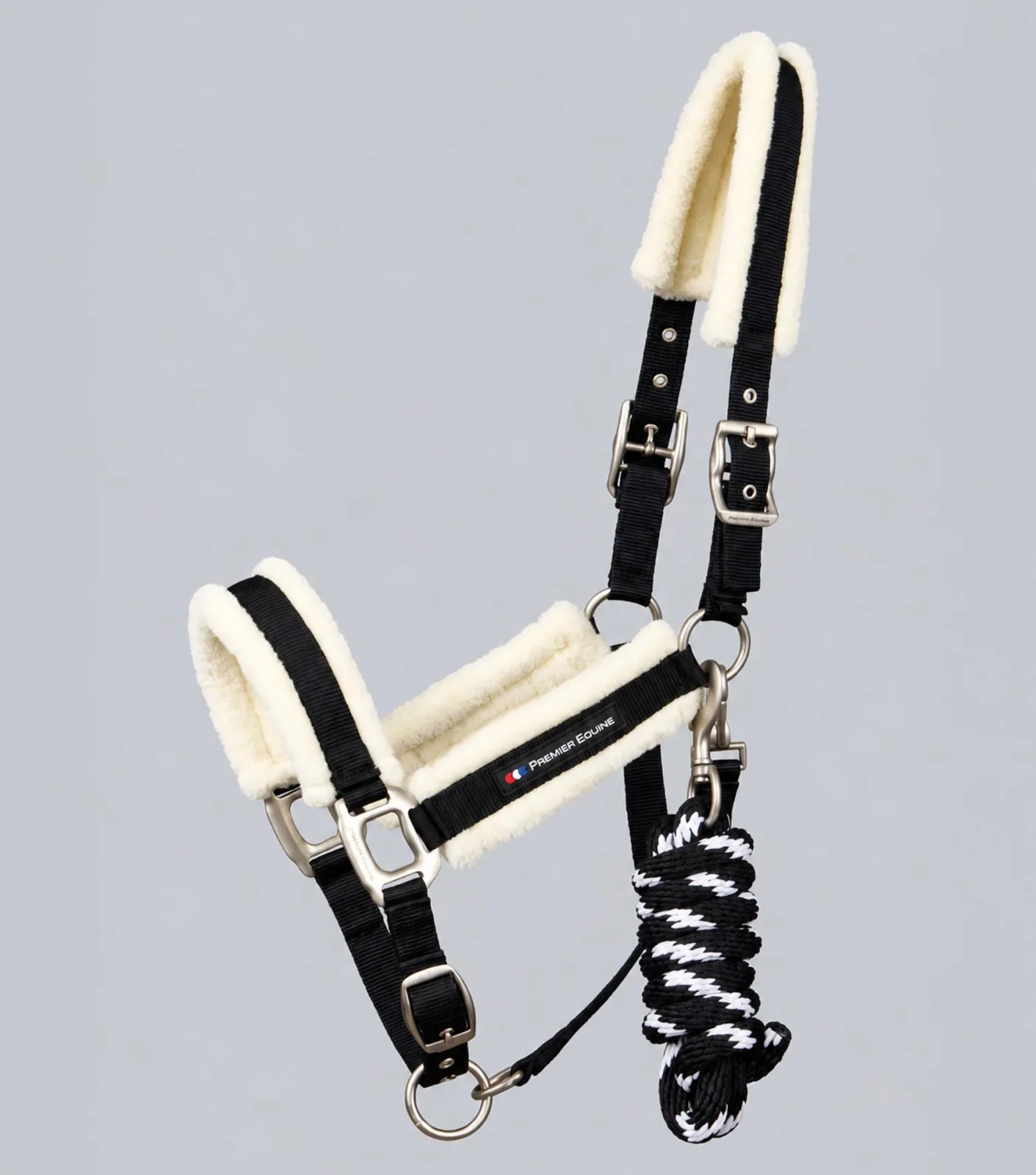 Techno Wool Head Collar with Lead Rope Black - Image 2