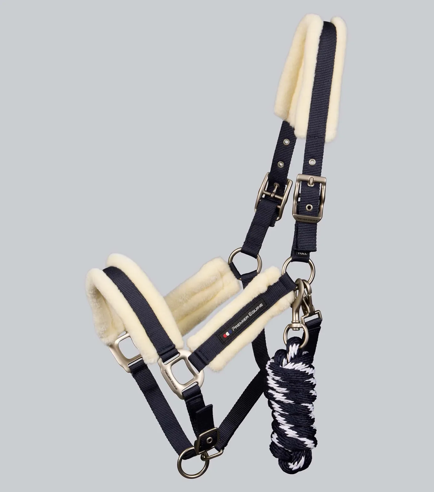 Techno Wool Head Collar with Lead Rope Navy - Image 2