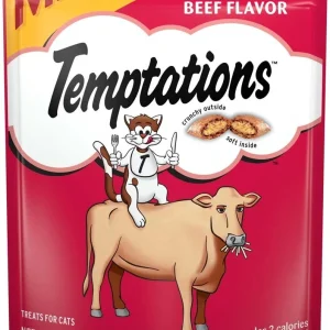 Temptations Classics Crunchy & Soft Adult Cat Treats Hearty Beef, 6.3 oz