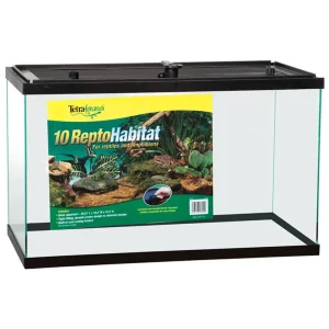 TetraFauna ReptoHabitat Reptile Tank Black, Clear 20 in x 10 in 10 gal SD-3