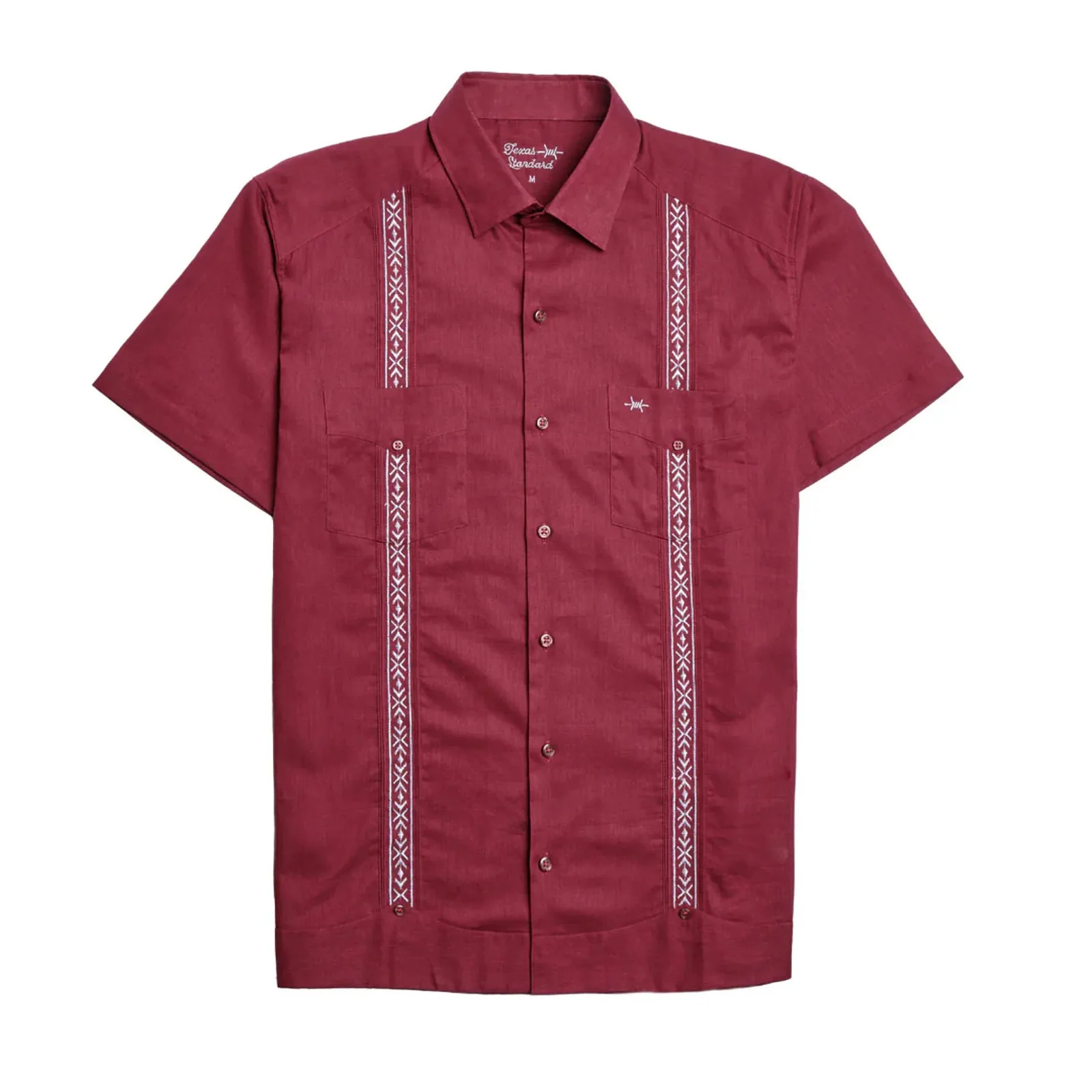 Texas Standard Guayabera Libra Maroon Shirt - Image 2