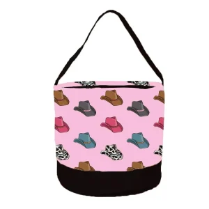 The Front Porch Label Pink Cowboy Hat Round Storage Bin