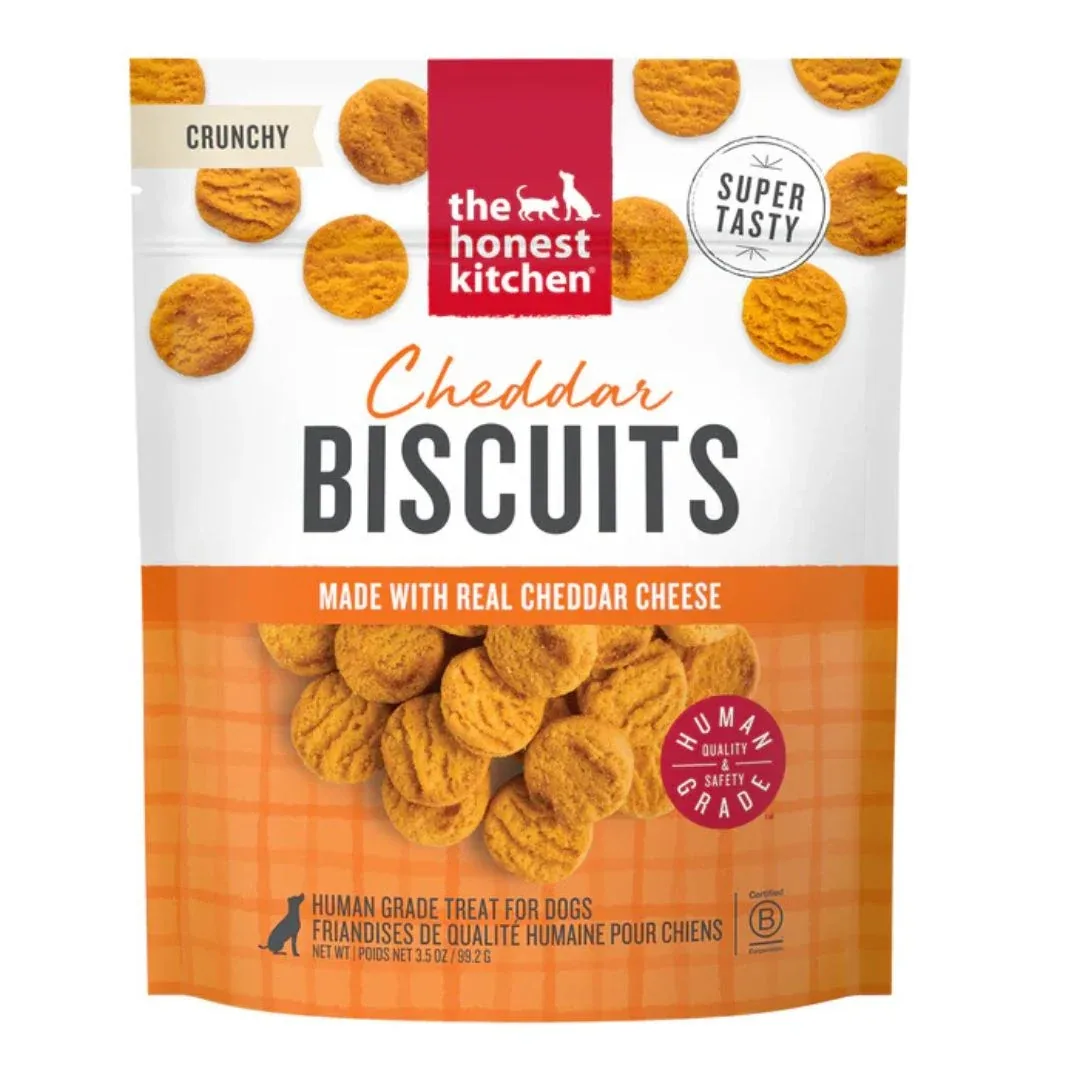 The Honest Kitchen Dog Cheddar Biscuits Made With Real Cheddar Cheese, 3.5 oz Pouch