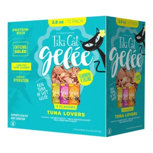 Tiki Cat Luau Lean Gelee Tuna Variety Pack, Wet Cat Food, 2.8 oz each, Case of 12